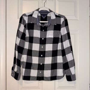 Tommy Hilfiger Black and White Plaid Shirt
